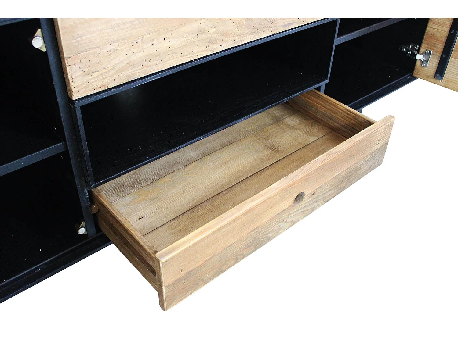 MilaniHome.it - porta tv di design moderno in legno di pino riciclato massiccio stile moderno vintagedi coloreMarrone