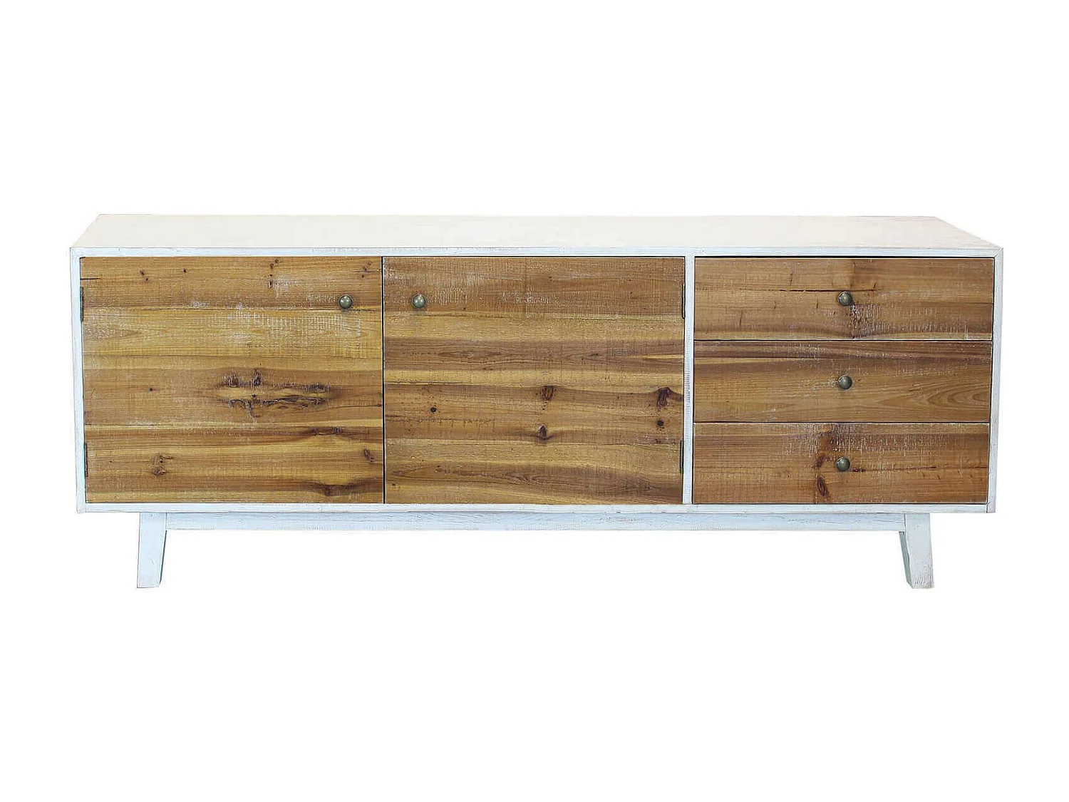 MilaniHome.it - Porta TV con 2 ante e 3 cassetti di design moderno per salotto cucina sala da pranzo cm 178x45x66 hdi coloreBianco