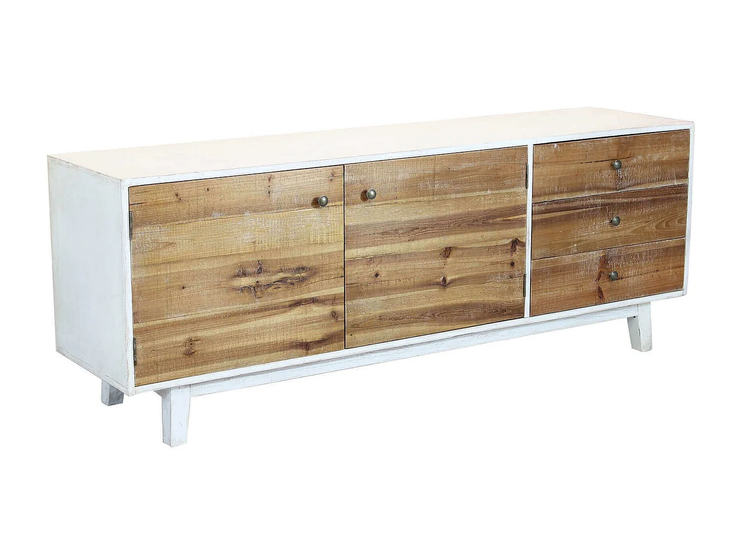 MilaniHome.it - Porta TV con 2 ante e 3 cassetti di design moderno per salotto cucina sala da pranzo cm 178x45x66 hdi coloreBianco