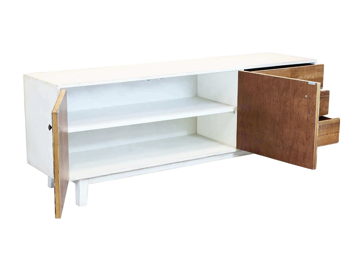 MilaniHome.it - Porta TV con 2 ante e 3 cassetti di design moderno per salotto cucina sala da pranzo cm 178x45x66 hdi coloreBianco