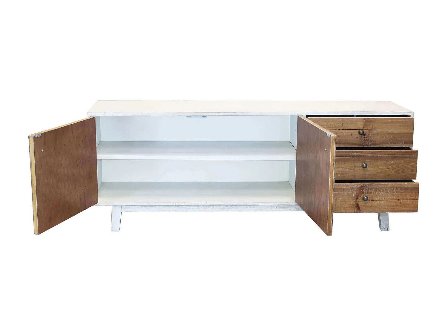 MilaniHome.it - Porta TV con 2 ante e 3 cassetti di design moderno per salotto cucina sala da pranzo cm 178x45x66 hdi coloreBianco