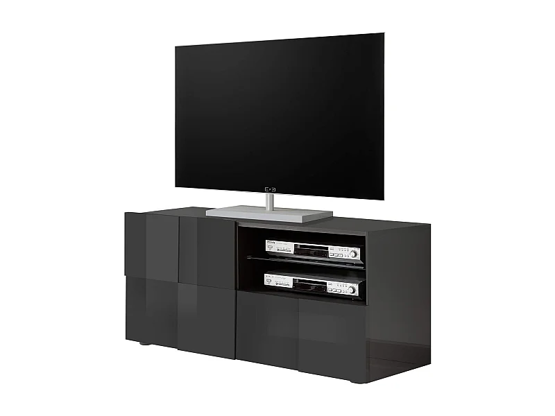 MilaniHome.it - porta tv moderno di design moderno industrial cm 122 x 57 x 43 hdi coloreAntracite
