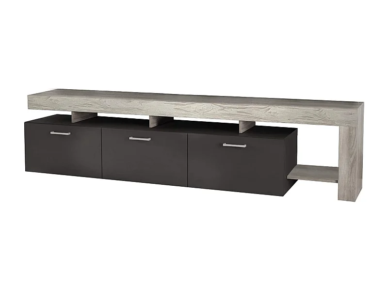 MilaniHome.it - porta tv di design con 3 cassetti di design moderno contemporaneo cm 220 x 40 x 52 hdi colorePino Chiaro