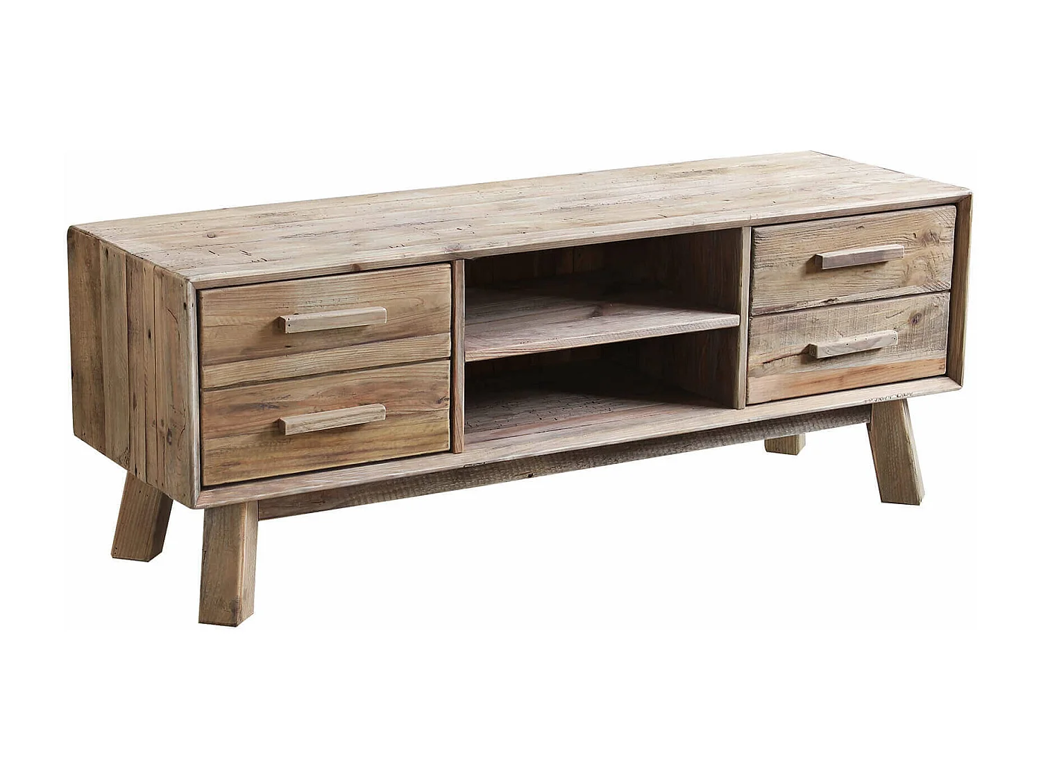 MilaniHome.it - Mobile Porta Tv Supporto Televisione Con 4 Cassetti 2 Ripiani Stile Moderno Cm 130x40x48 Hdi coloreMarrone