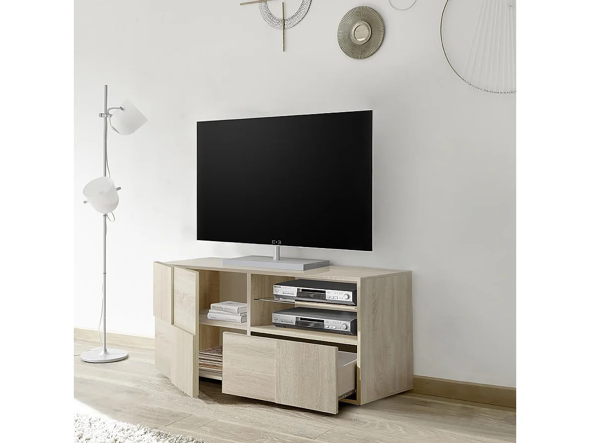 MilaniHome.it - porta tv moderno di design moderno industrial cm 122 x 57 x 43 hdi coloreMarrone