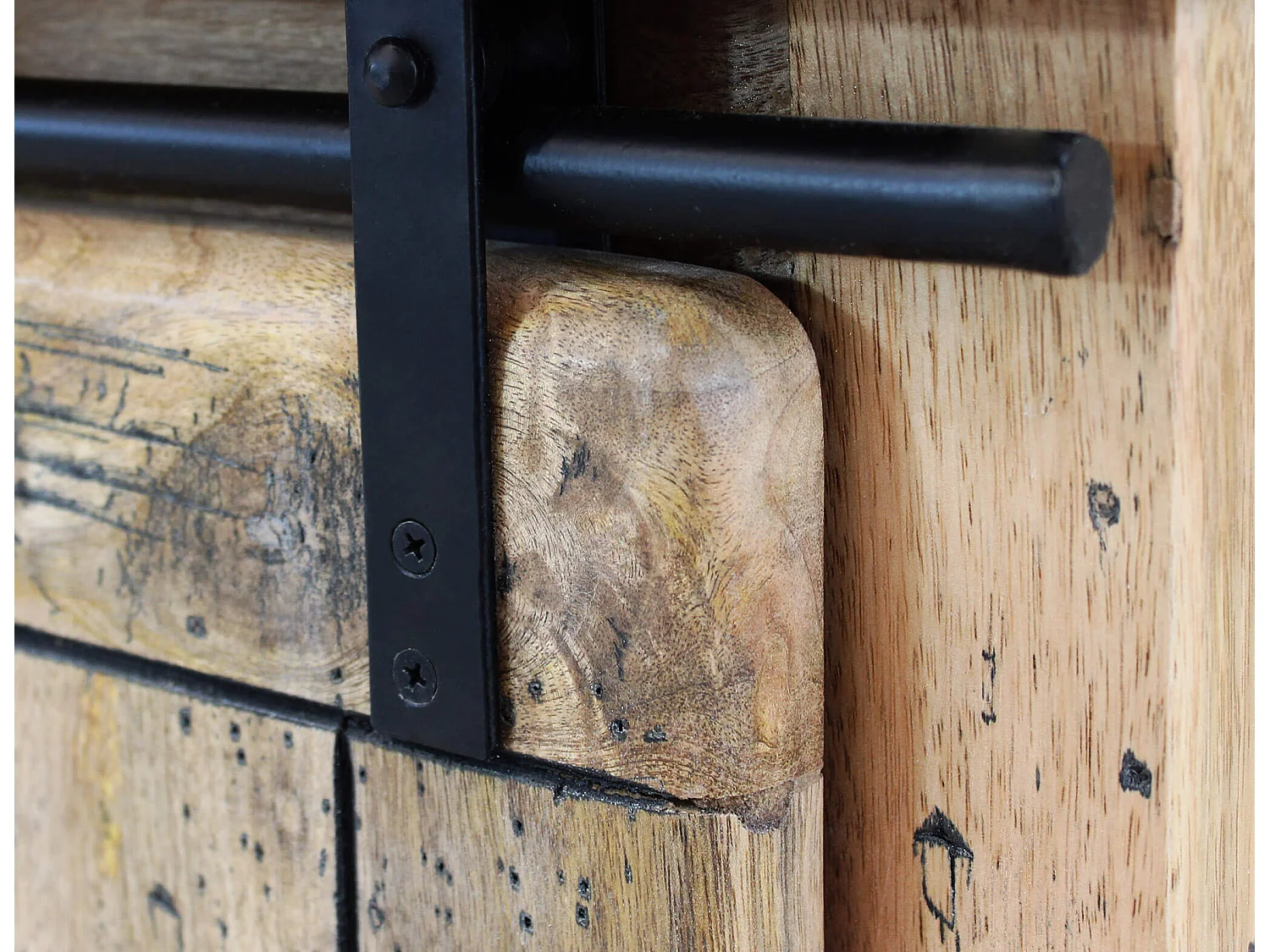 MilaniHome.it - porta TV legno di mango di design moderno industrial cm 80x45x60 hdi coloreMarrone