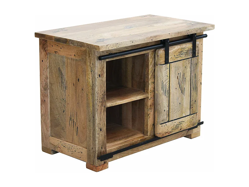 MilaniHome.it - porta TV legno di mango di design moderno industrial cm 80x45x60 hdi coloreMarrone