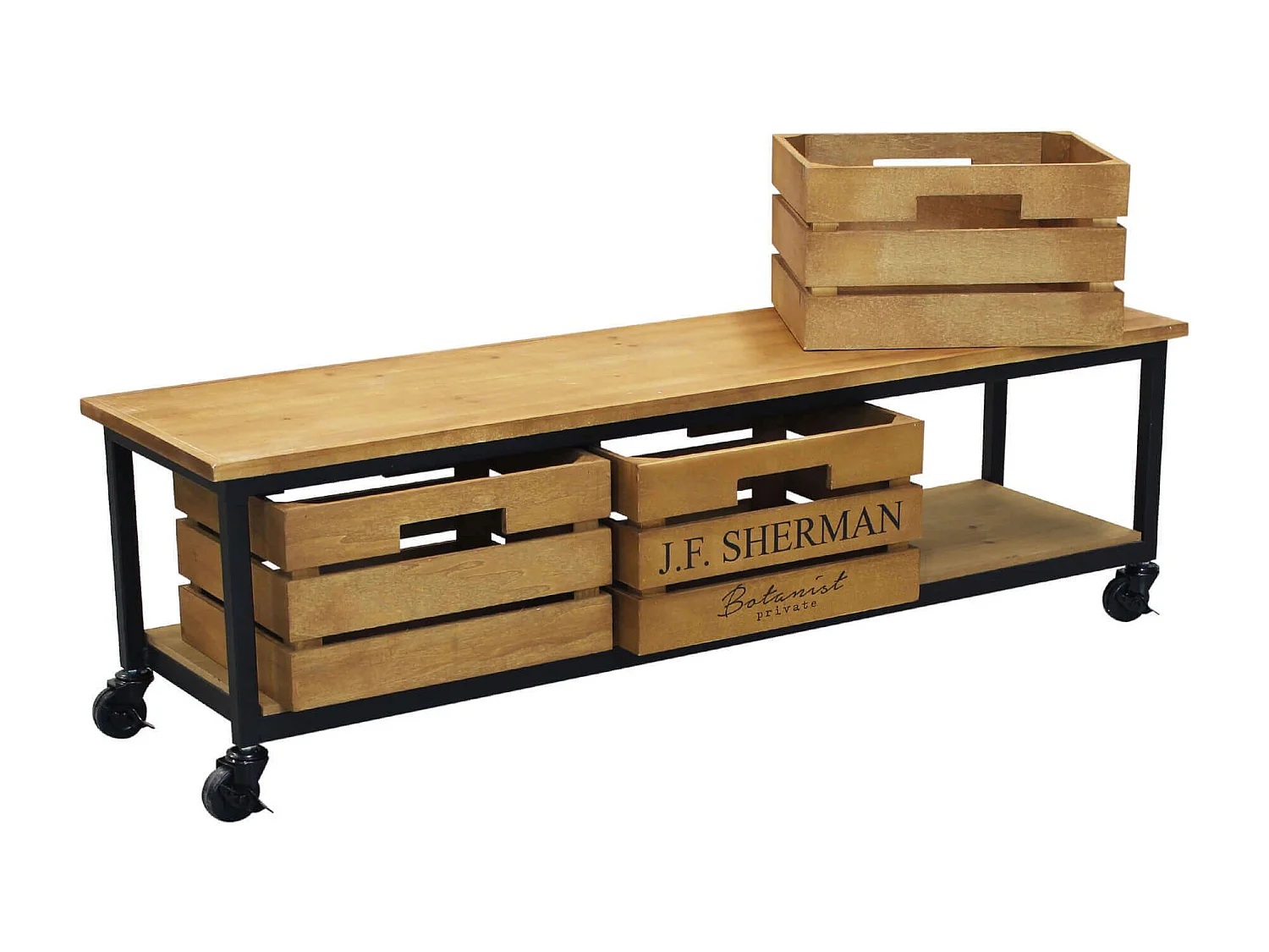 MilaniHome.it - porta TV industrial cm 110x30x33 hdi coloreMarrone