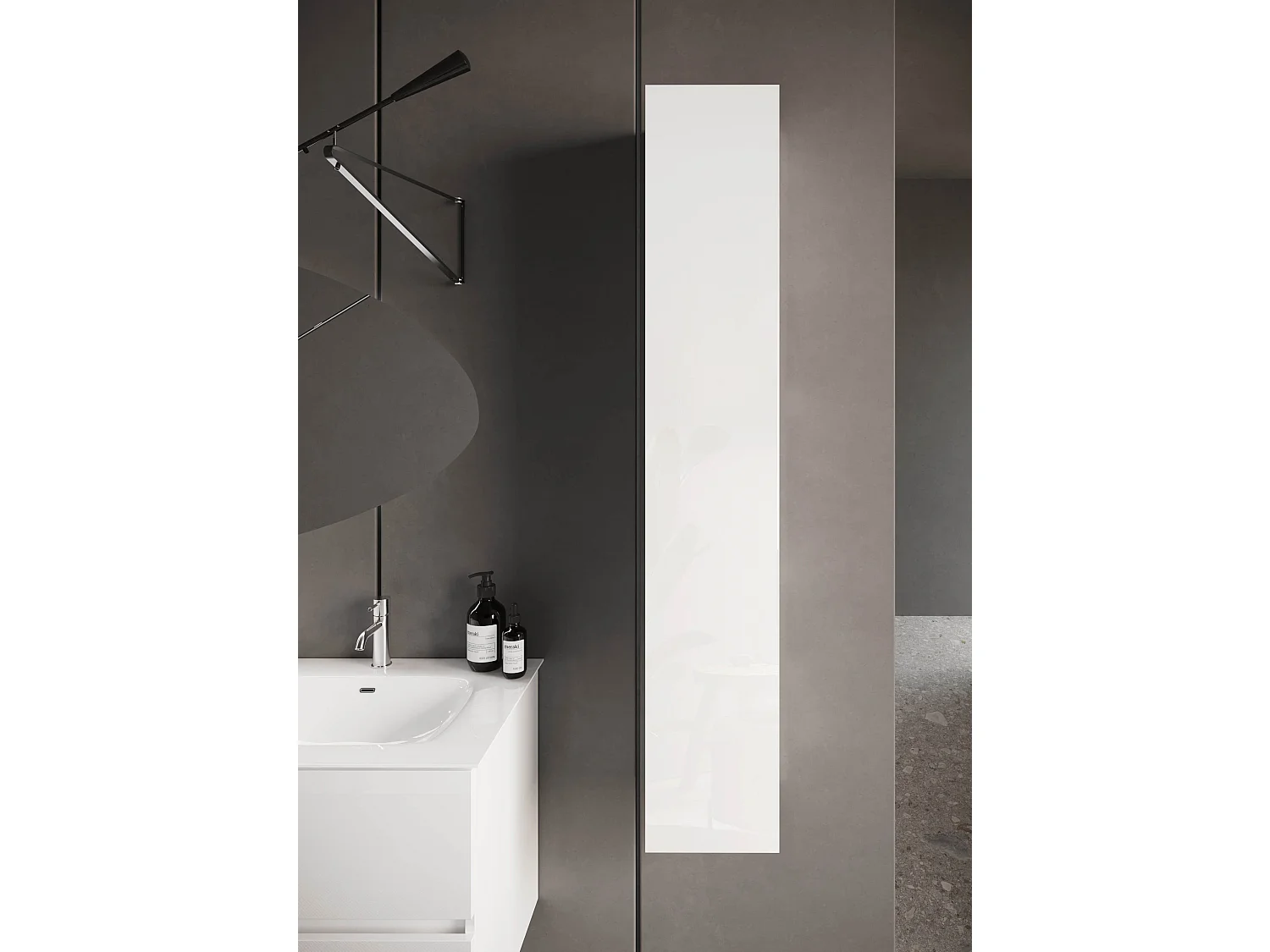 MilaniHome.it - collonna sospesa da un anta di design moderno industrialdi coloreBianco