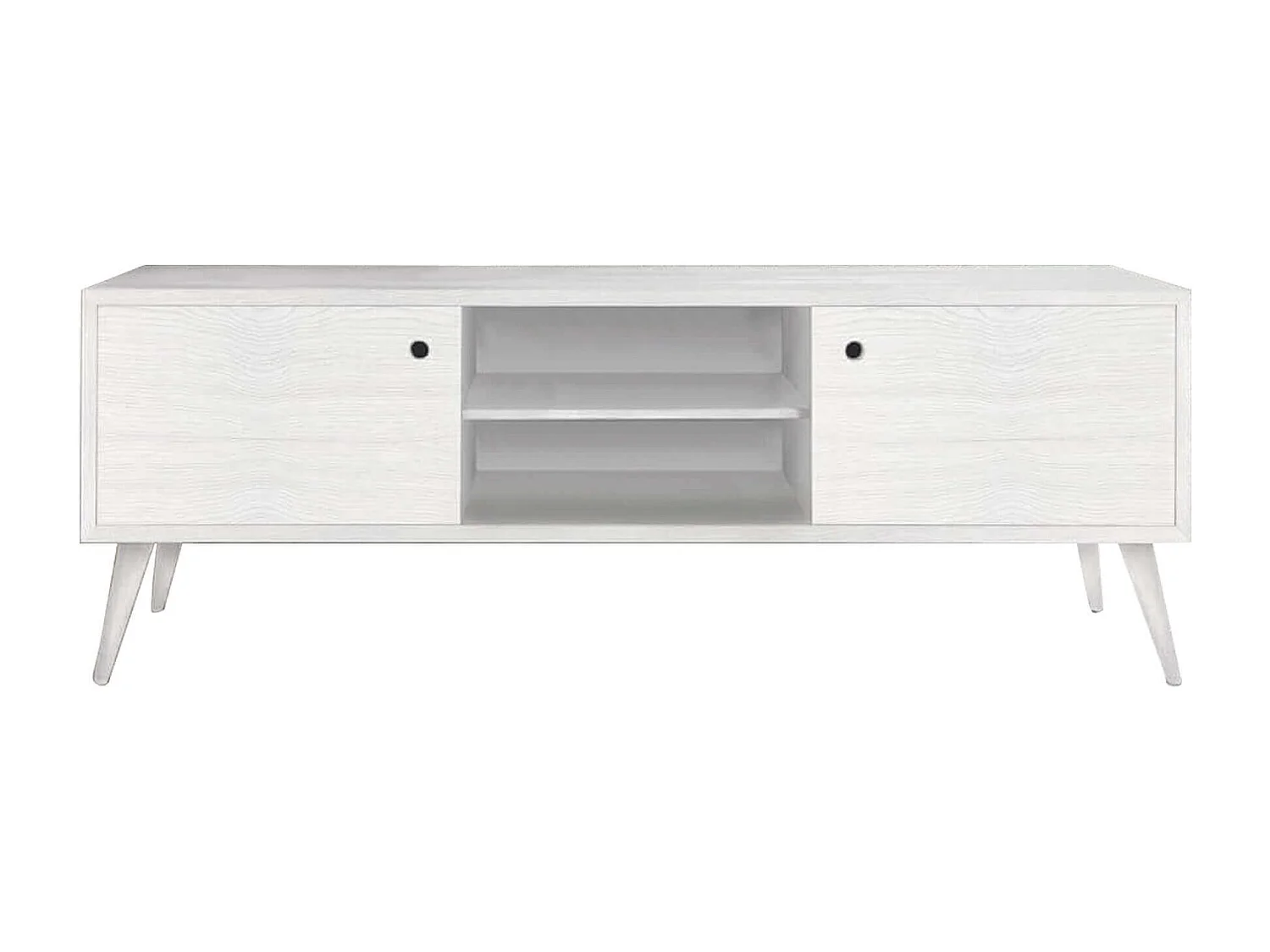 MilaniHome.it - Mobile Tv Porta Tv Abete Spazzolato Cm 160x45x55 H Bianco Per Interno Casa Salotto Soggiorno Camera Da Letto Ufficiodi coloreBianco