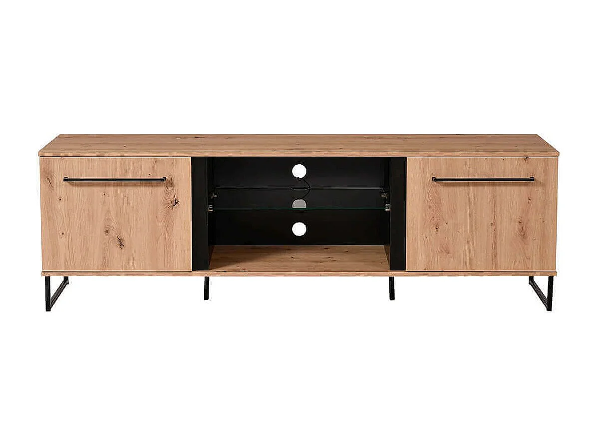 porta TV moderno colore rovere con 2 ante di design moderno industrial cm 170,5 x 42 x 54 h