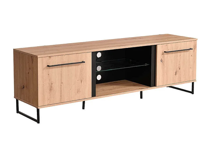 porta TV moderno colore rovere con 2 ante di design moderno industrial cm 170,5 x 42 x 54 h