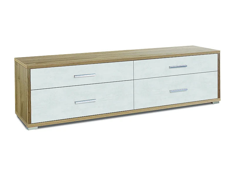 MilaniHome.it - porta tv moderno con 4 cassetti di design moderno cm 179 l x 47 p x 50 hdi coloreBianco