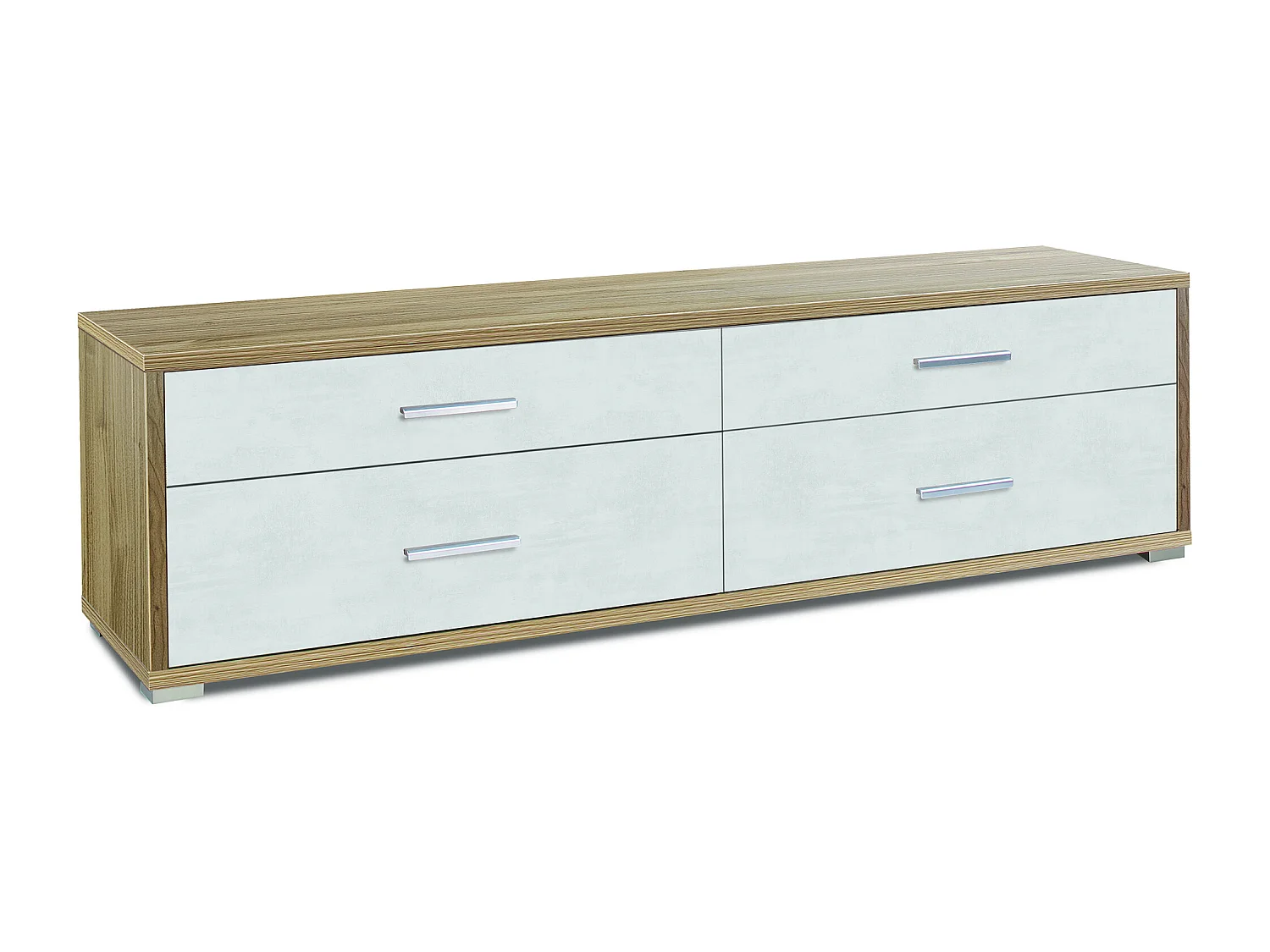 MilaniHome.it - porta tv moderno con 4 cassetti di design moderno cm 179 l x 47 p x 50 hdi coloreBianco