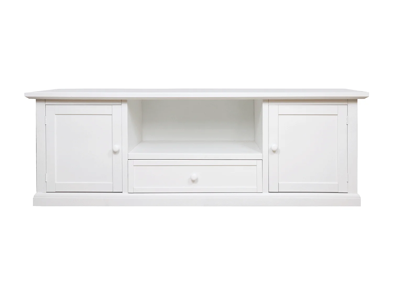 MilaniHome.it - Mobile Porta Tv In Legno Massello 45x160x56di coloreBianco