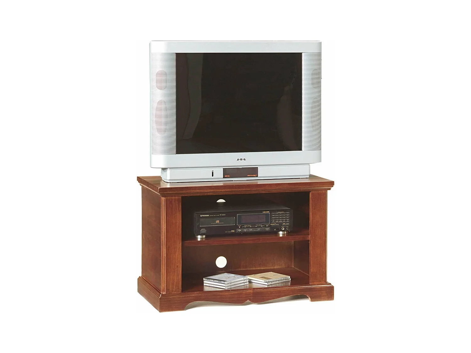 MilaniHome.it - Mobile Porta Tv In Legno Massello 75x40x51di coloreTinta noce