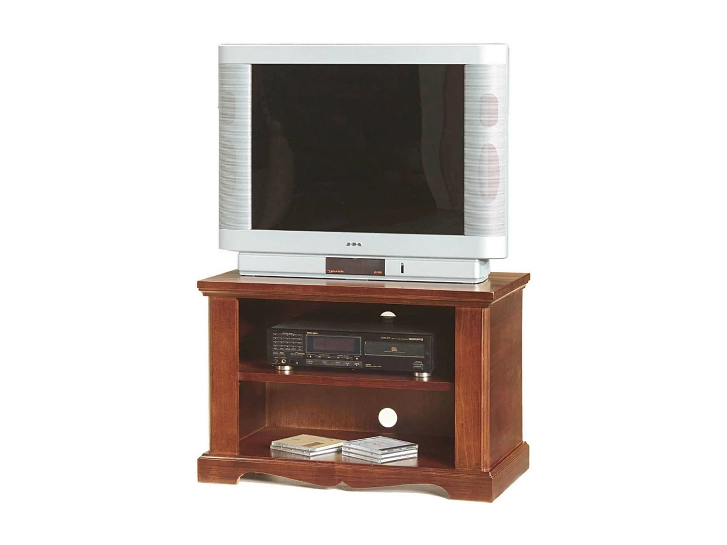 MilaniHome.it - Mobile Porta Tv In Legno Massello 75x40x51di coloreTinta noce