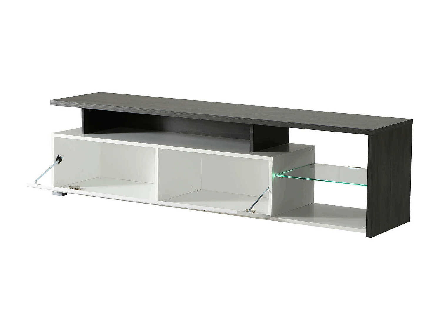 MilaniHome.it - porta tv anta decorata moderno minimal in legno di design moderno industrial cm 170 x 41,5 x 46,5 hdi coloreAntracite