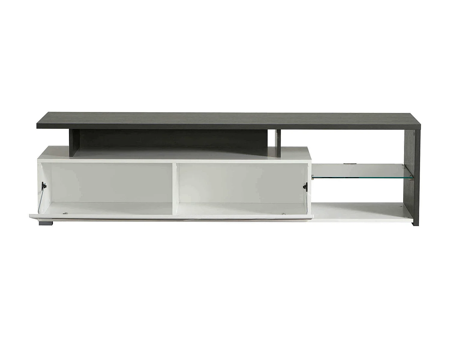 MilaniHome.it - porta tv anta decorata moderno minimal in legno di design moderno industrial cm 170 x 41,5 x 46,5 hdi coloreAntracite