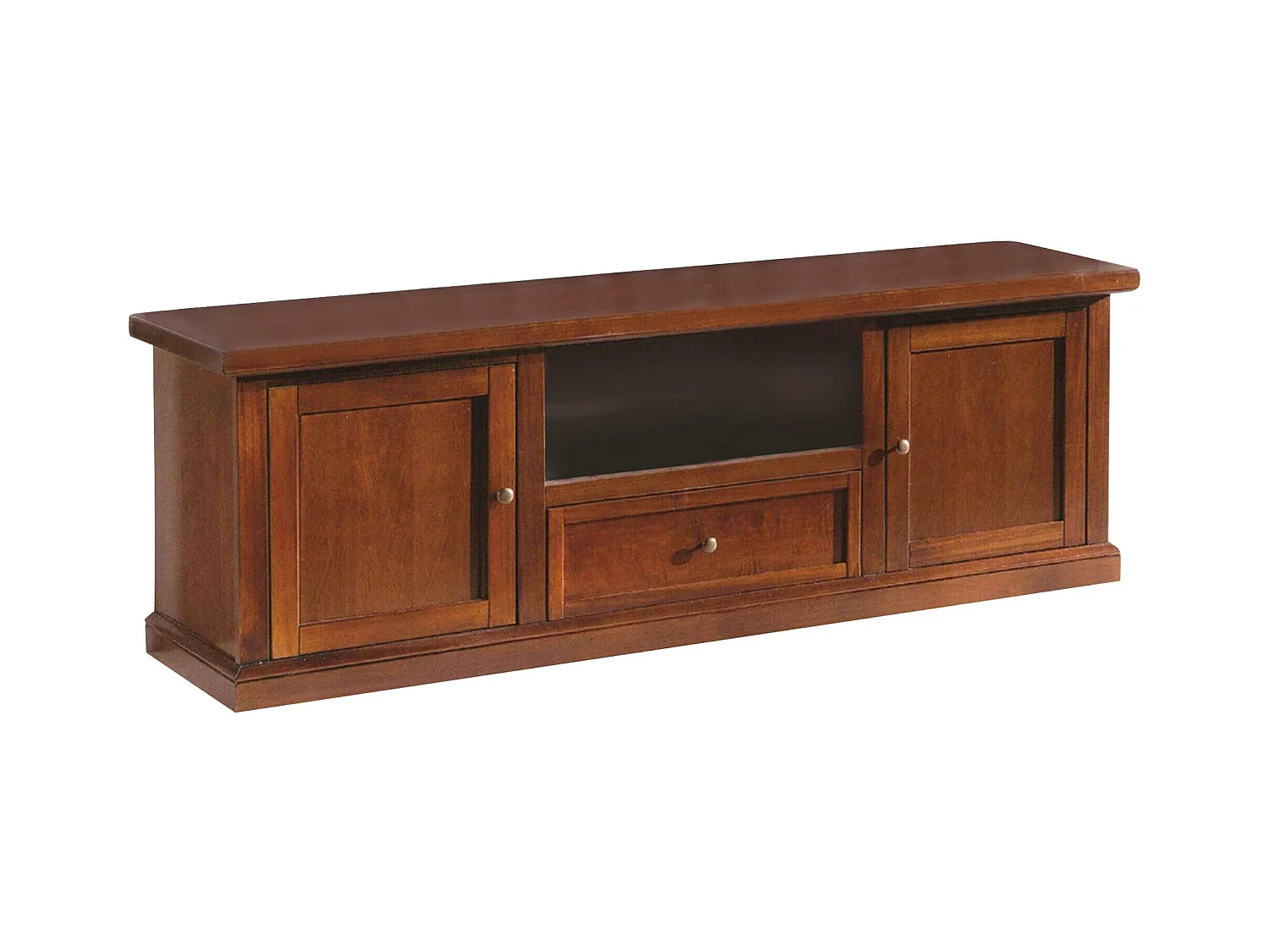 MilaniHome.it - Mobile Tv Porta Tv Tinta Noce 45x160x56 Per Interno Sala Da Pranzo Salotto Cucina Ufficio Massello Arte Poveradi coloreTinta noce