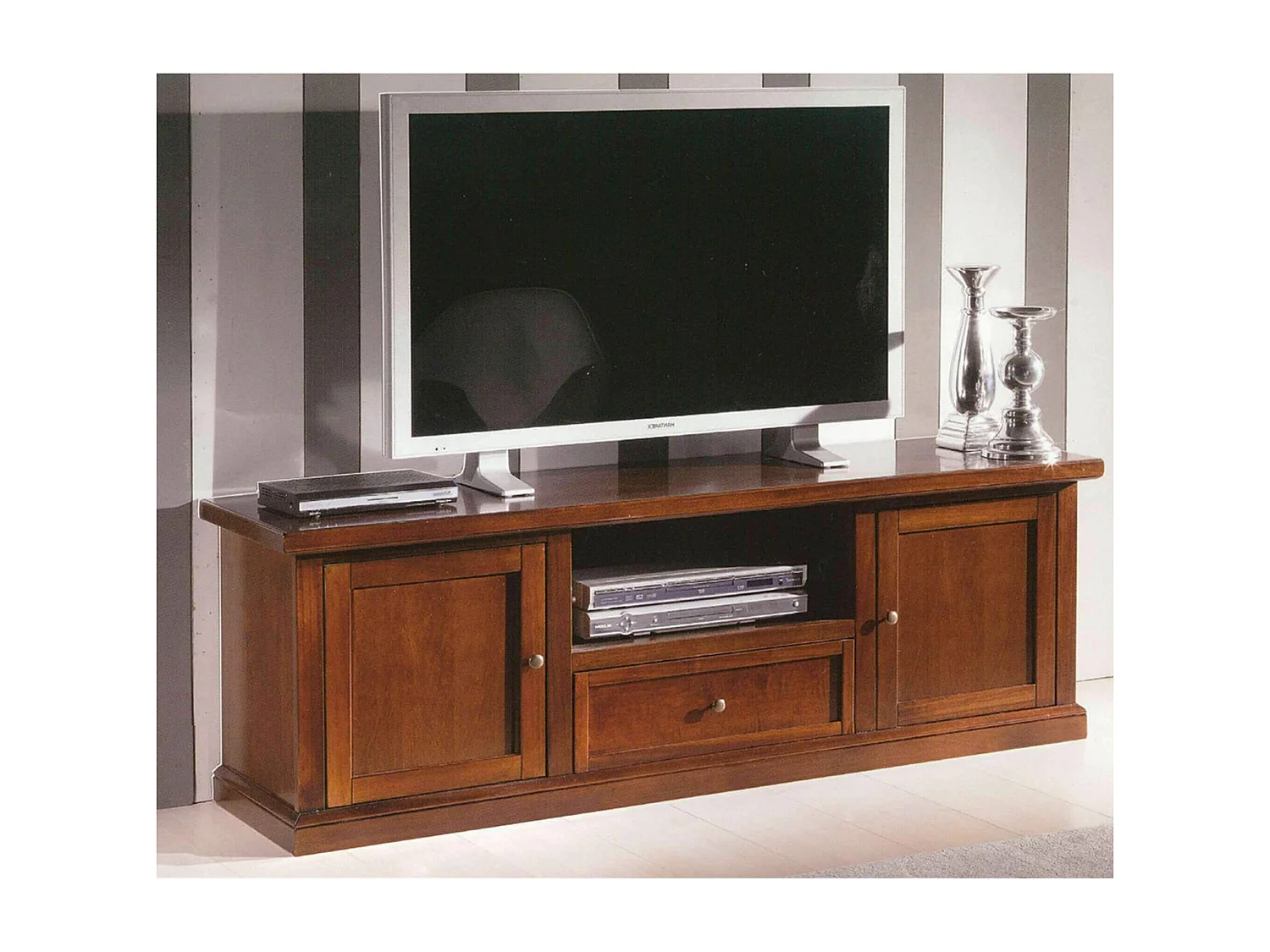 MilaniHome.it - Mobile Tv Porta Tv Tinta Noce 45x160x56 Per Interno Sala Da Pranzo Salotto Cucina Ufficio Massello Arte Poveradi coloreTinta noce