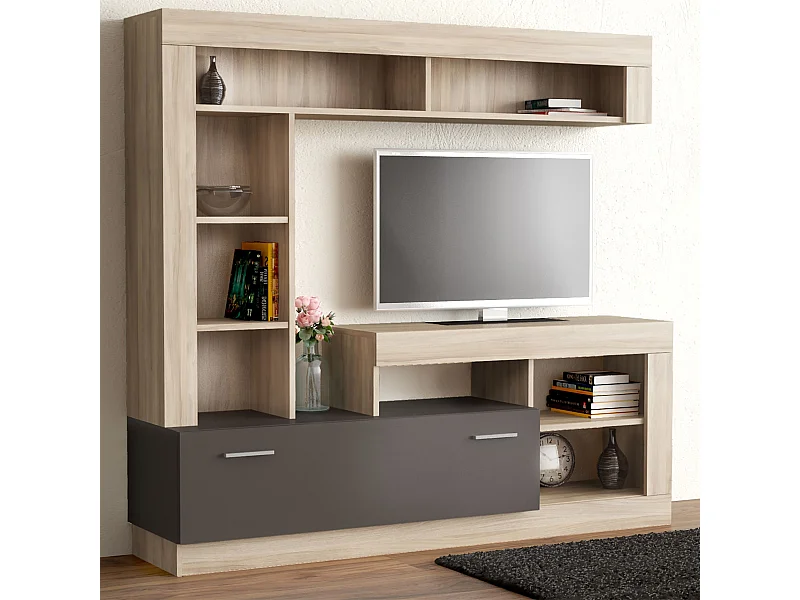 MilaniHome.it - parete attrezzata porta tv soggiorno moderna di design 170x42x170 hdi coloreOlmo