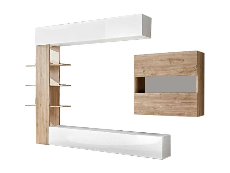 MilaniHome.it - parete attrezzata moderna di design moderno industrial cm 285 x 187 x 30 hdi coloreMarrone