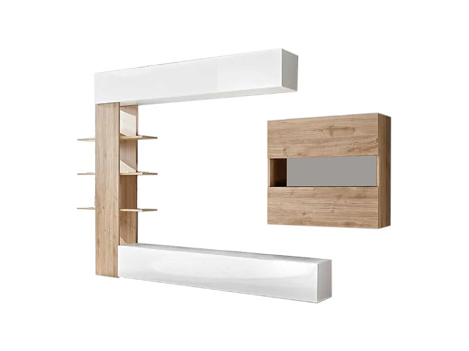 MilaniHome.it - parete attrezzata moderna di design moderno industrial cm 285 x 187 x 30 hdi coloreMarrone