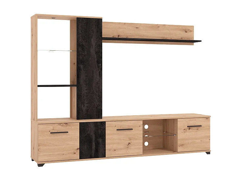 parete attrezzata soggiorno quattro ante moderna minimal in legno di design moderno industrial cm 202 x 40 x 155,5 h