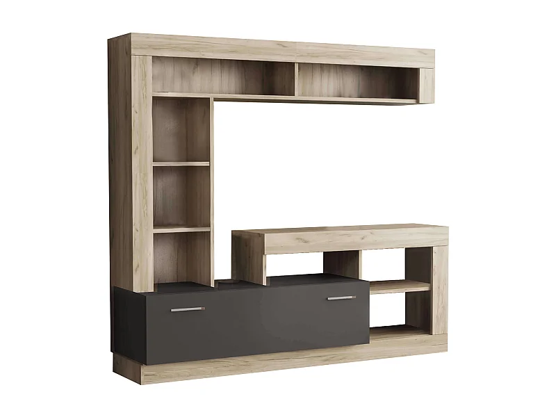 MilaniHome.it - parete attrezzata porta tv soggiorno moderna di design 170x42x170 hdi coloreAntracite