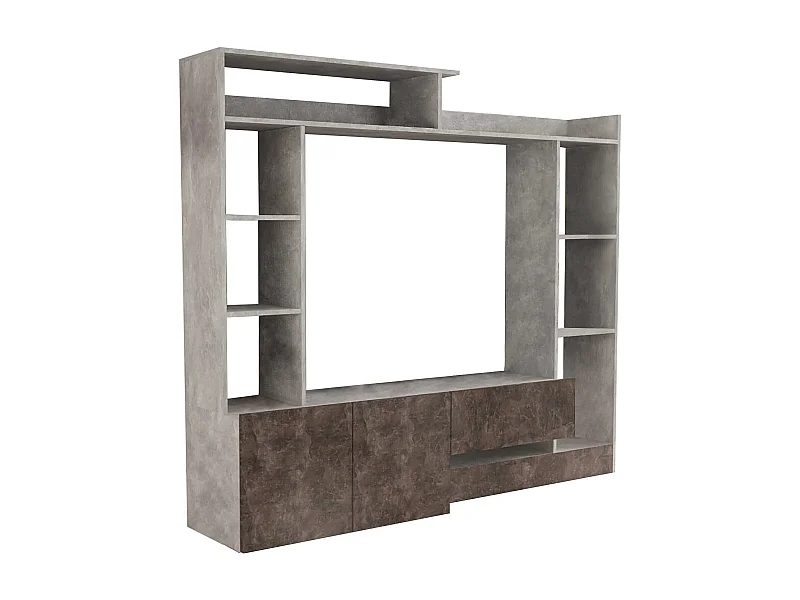 MilaniHome.it - parete attrezzata porta tv soggiorno moderna di design 180x28/40x165 hdi coloreMarmo