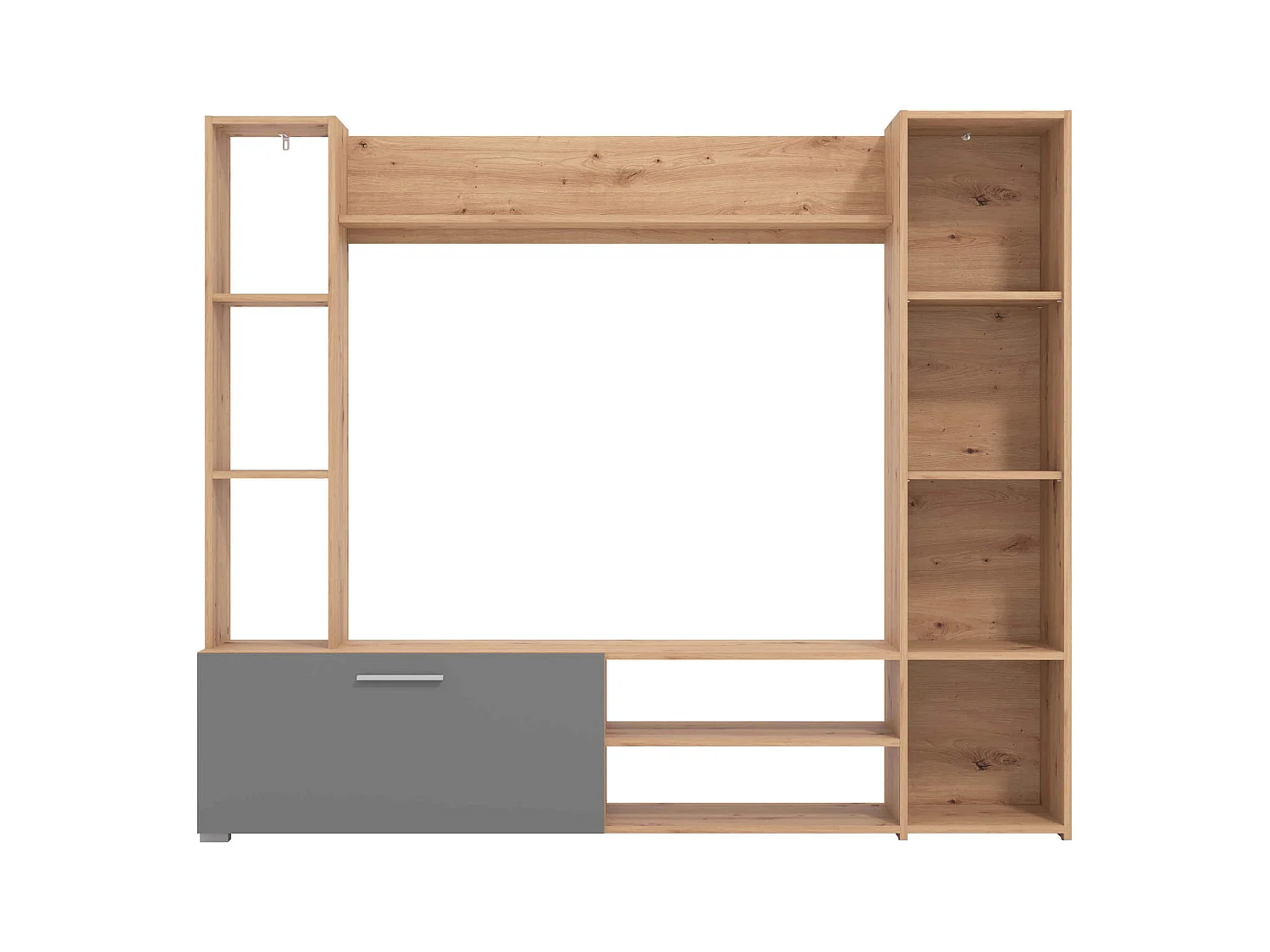 parete attrezzata soggiorno un anta moderna minimal in legno di design moderno industrial cm 185,5 x 35 x 155,5 h