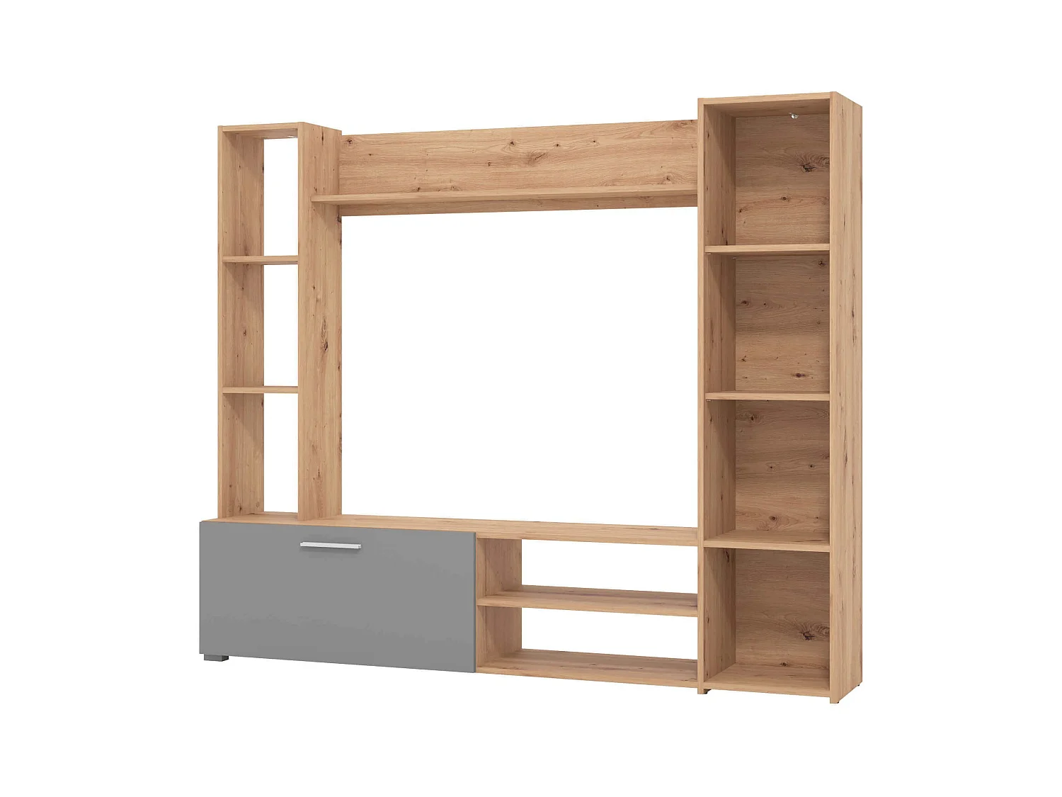 parete attrezzata soggiorno un anta moderna minimal in legno di design moderno industrial cm 185,5 x 35 x 155,5 h