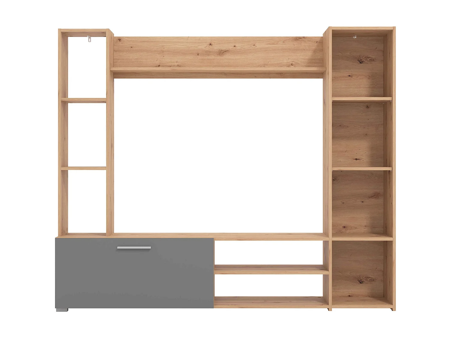 parete attrezzata soggiorno un anta moderna minimal in legno di design moderno industrial cm 185,5 x 35 x 155,5 h