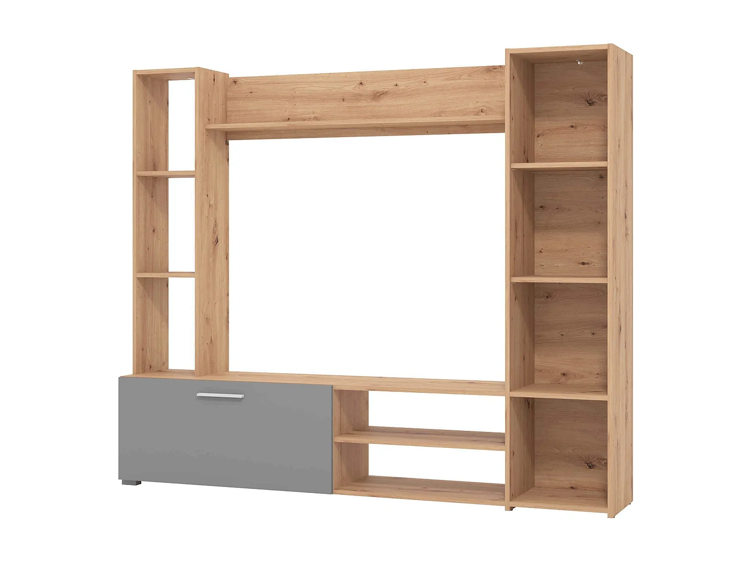 parete attrezzata soggiorno un anta moderna minimal in legno di design moderno industrial cm 185,5 x 35 x 155,5 h