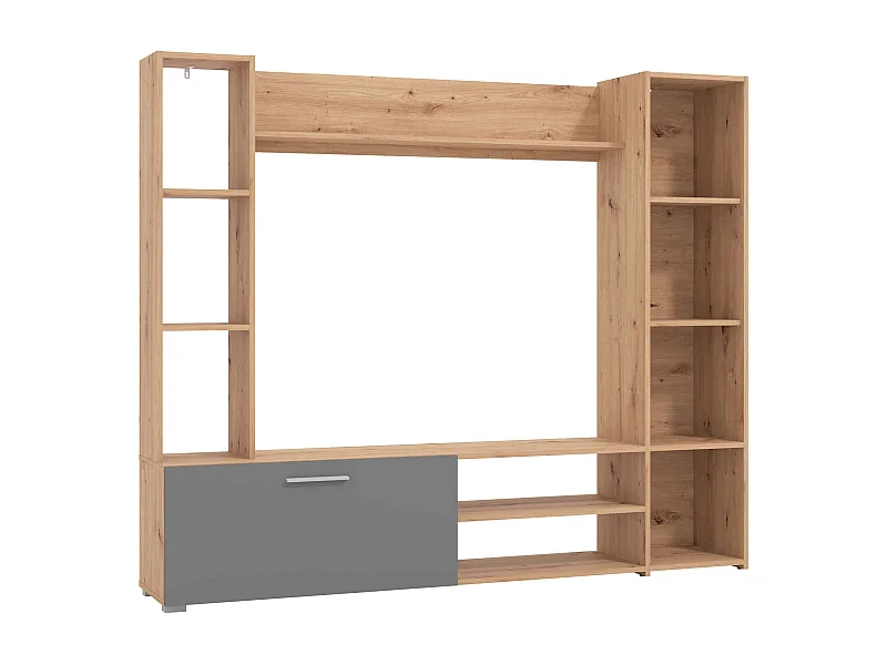 parete attrezzata soggiorno un anta moderna minimal in legno di design moderno industrial cm 185,5 x 35 x 155,5 h