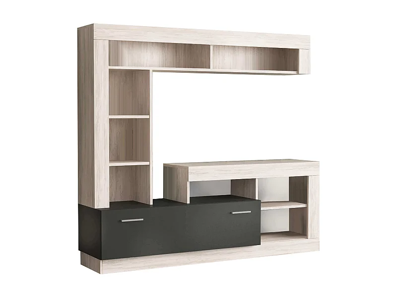 MilaniHome.it - parete attrezzata porta tv soggiorno moderna di design 170x42x170 hdi coloreMarrone chiaro