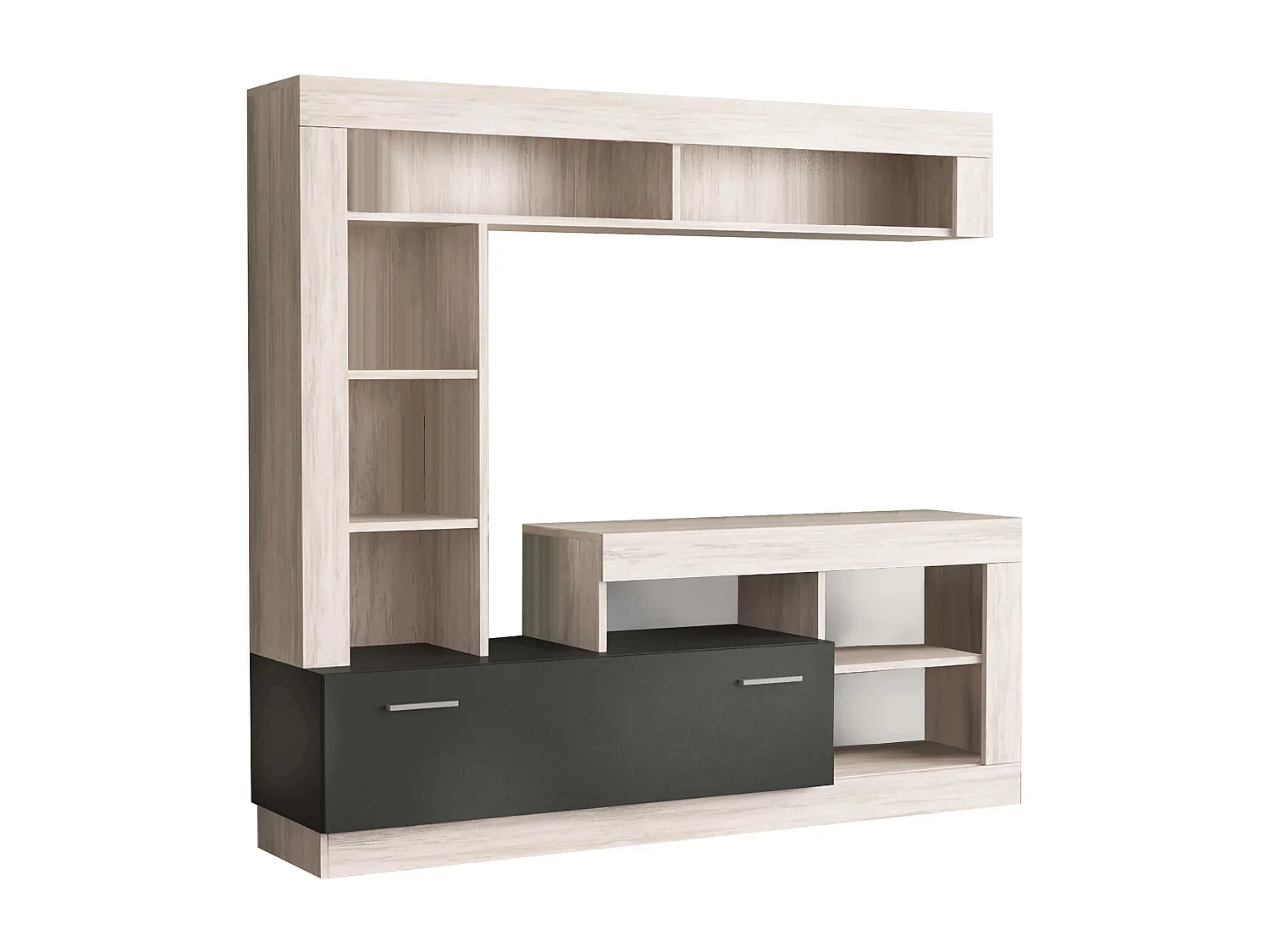 MilaniHome.it - parete attrezzata porta tv soggiorno moderna di design 170x42x170 hdi coloreMarrone chiaro