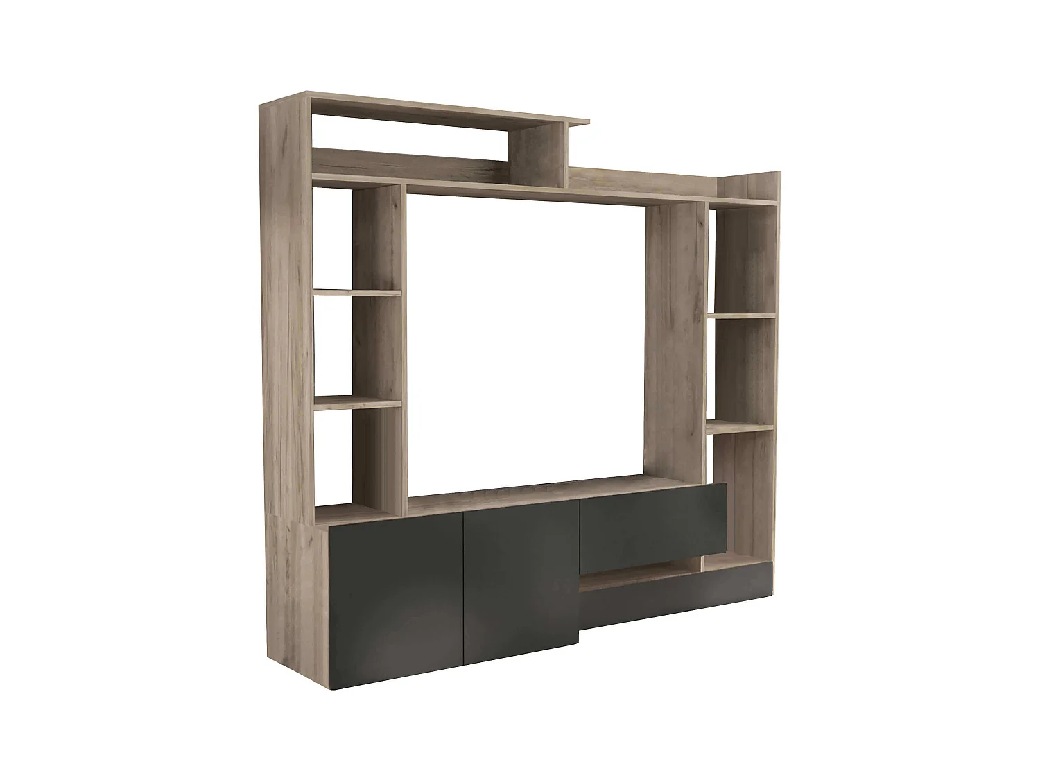 MilaniHome.it - parete attrezzata porta tv soggiorno moderna di design 180x28/40x165 hdi coloreNero