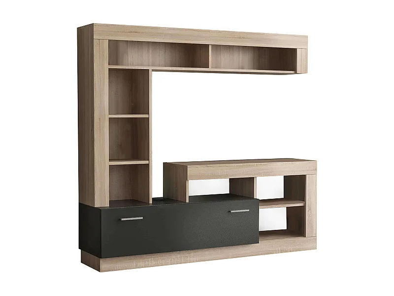 MilaniHome.it - parete attrezzata porta tv soggiorno moderna di design 170x42x170 hdi coloreMarrone