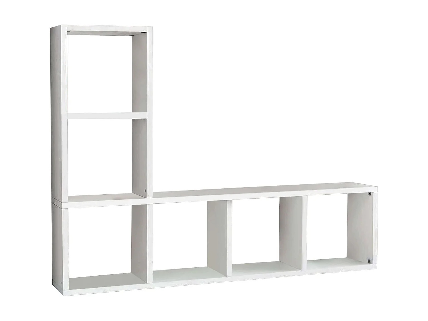 Milani Home - Mobile Tv Porta Tv Cm 175x30x132 H Frassinato Bianco Per Soggiorno Salotto Camera Da Letto Ufficio - Bianco
