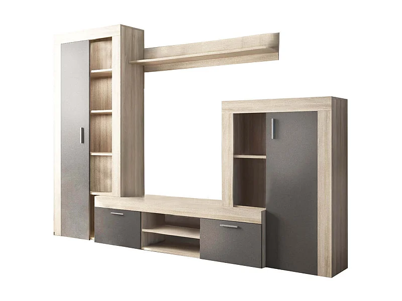 MilaniHome.it - parete attrezzata porta tv soggiorno moderna di design 263x40x200 hdi coloreAntracite