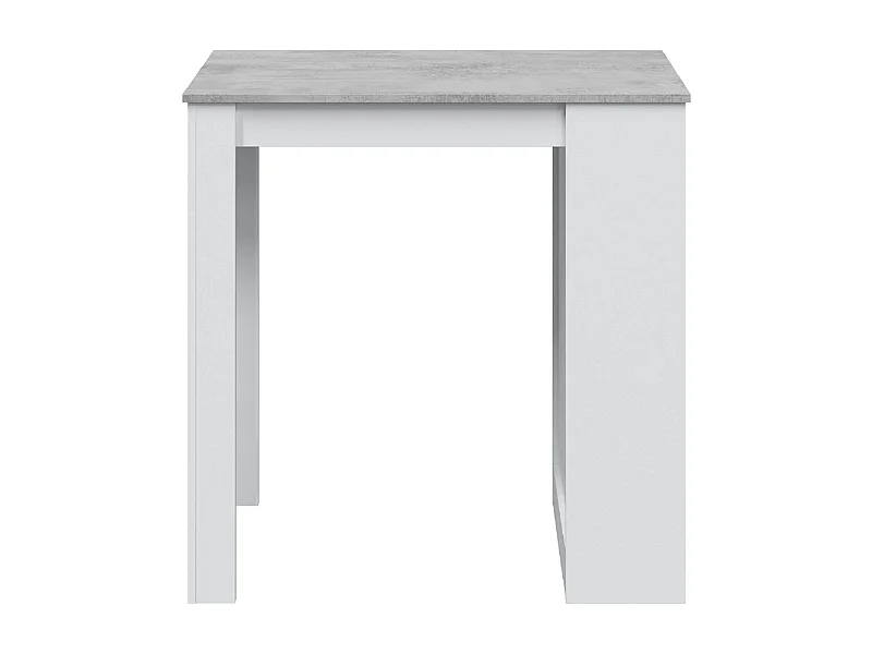 Table haute avec étagères en mélamine couleur blanc effet ciment - Longueur 103 x Hauteur 105 x Profondeur 50 cm