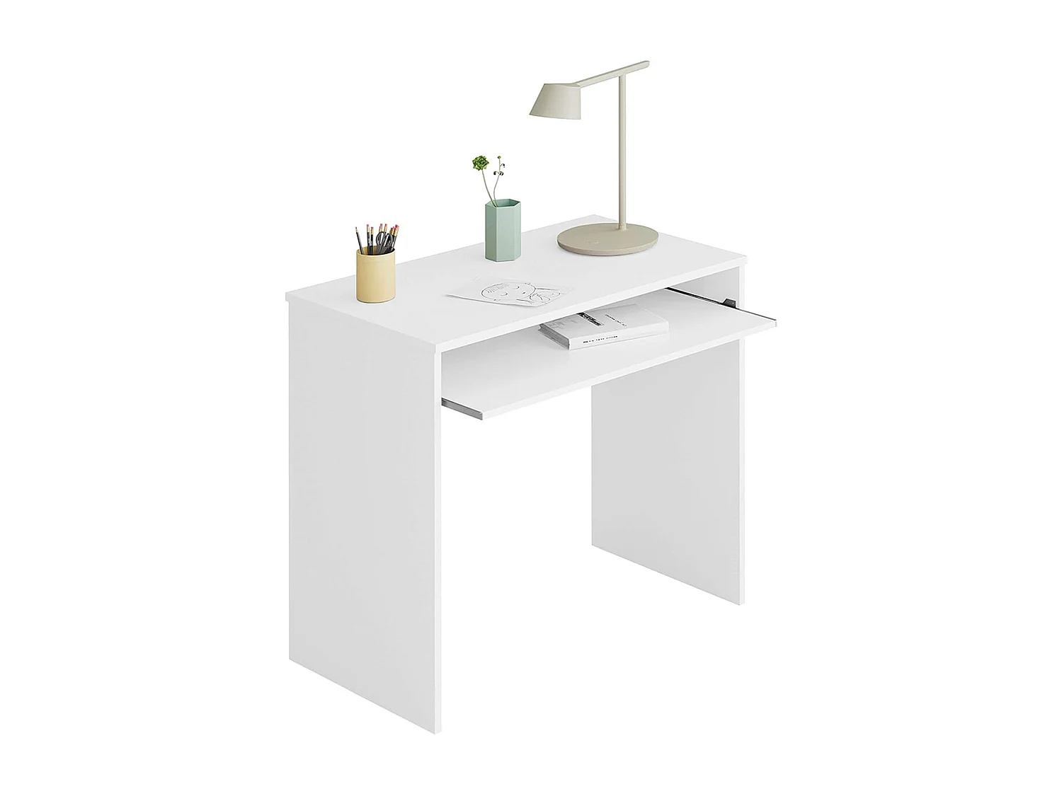 Bureau multiusage couleur Blanc Artic - Largeur 90 x Hauteur 79 x Profondeur 54 cm