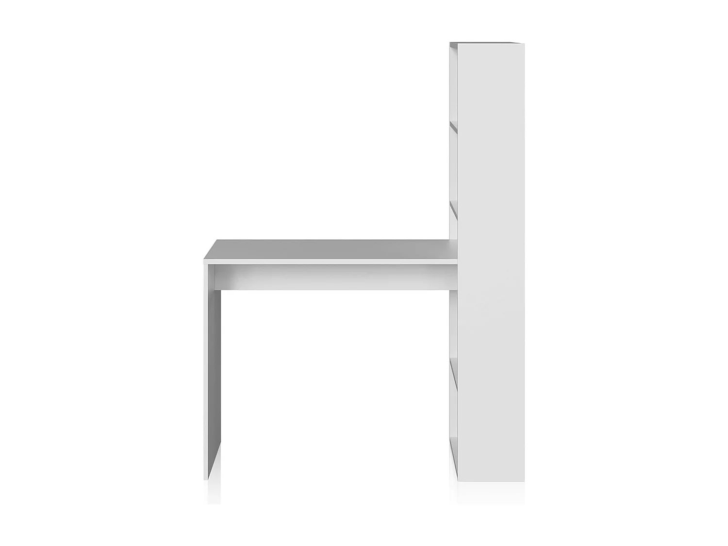 Bureau avec 5 étagères couleur Blanc Artic en mélamine - Longueur 120 x Hauteur 144 x Profondeur 53 cm