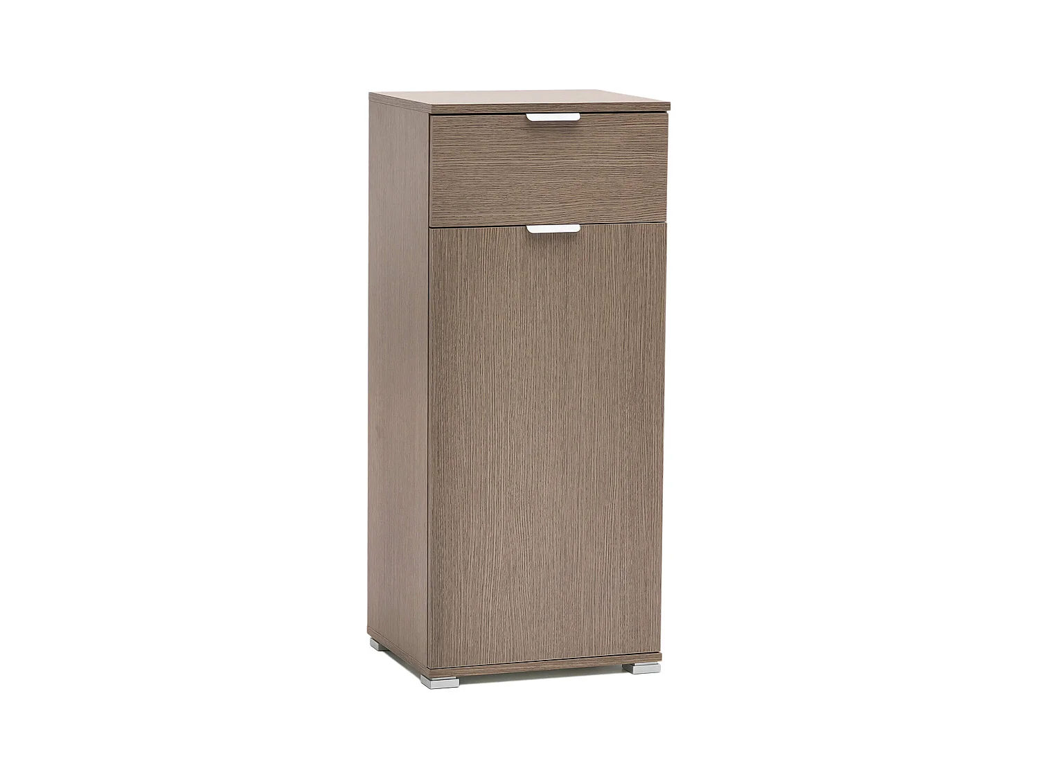 MilaniHome.it - armadietto con un'anta e un cassetto per soggiorno cucina bagno fatto in Italia cm 45x38x103 hdi coloreRovere grigio
