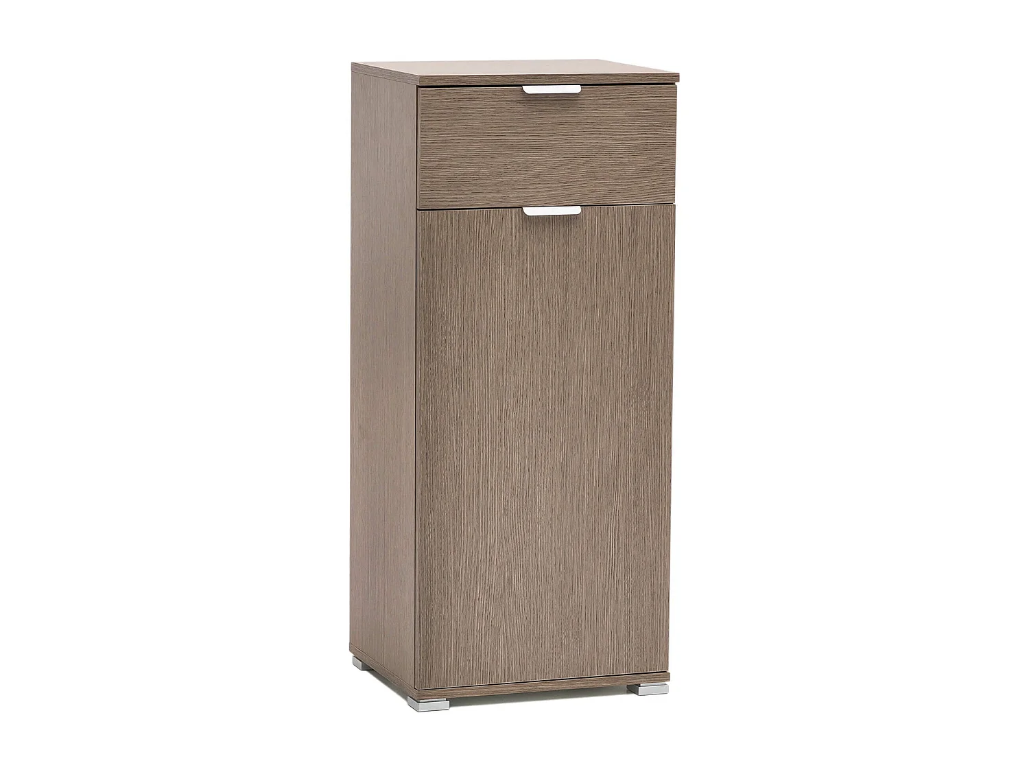 MilaniHome.it - armadietto con un'anta e un cassetto per soggiorno cucina bagno fatto in Italia cm 45x38x103 hdi coloreRovere grigio