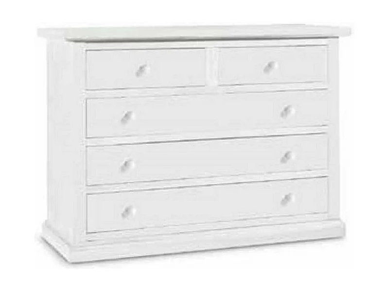 MilaniHome.it - Comò In Legno Massello 122x55x90di coloreBianco