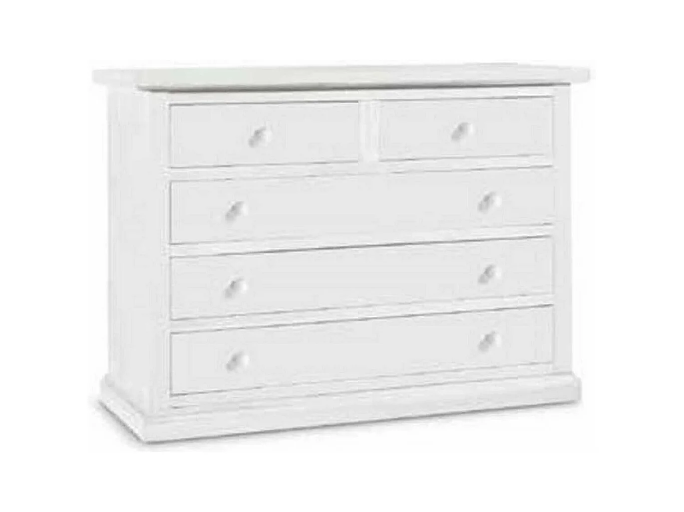 MilaniHome.it - Comò In Legno Massello 122x55x90di coloreBianco