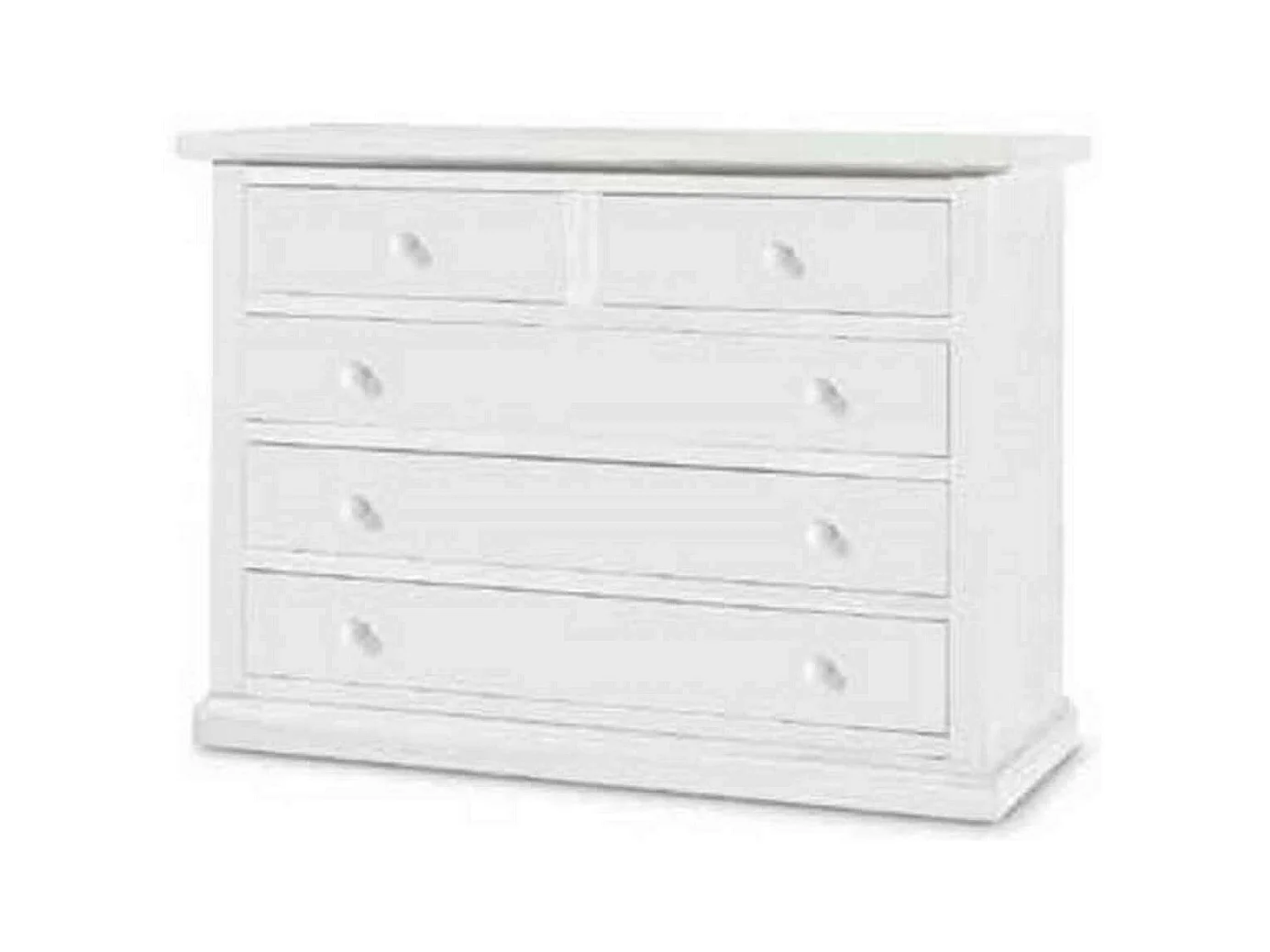 MilaniHome.it - Comò In Legno Massello 122x55x90di coloreBianco